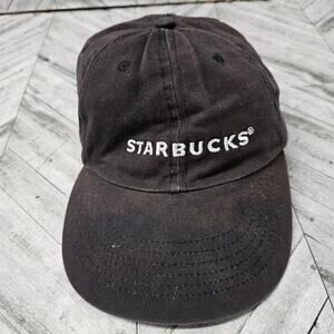 Starbucks Hat Employee Uniform Black Embroidered Cosplay Costume Distressed